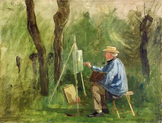 Corot en su caballete, Crecy-en-Brie, 1874